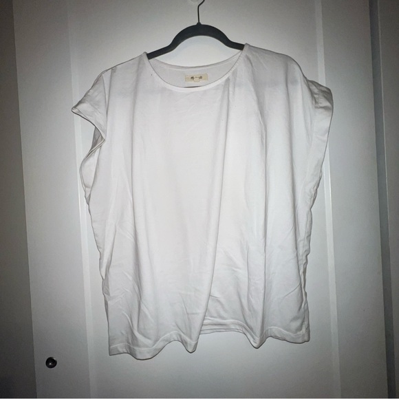 Madewell white cap sleeve shirt size XL - Picture 2 of 3
